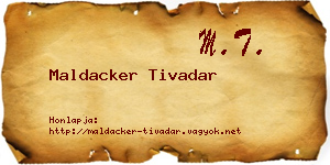 Maldacker Tivadar névjegykártya